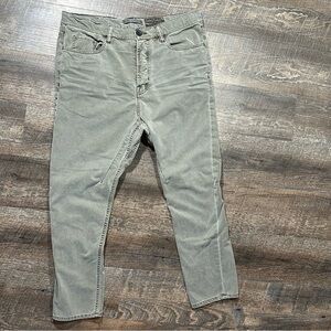 ALL SAINTS SPITALFIELDS Idaho Kick Cropped Military Green Chino Pants 29